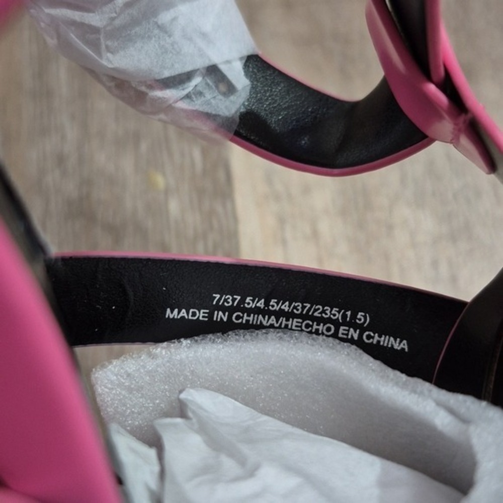 Steve Madden Pink Platform Gladiator Sandals Block Heel Ankle Strap Size 7 - Picture 7 of 8